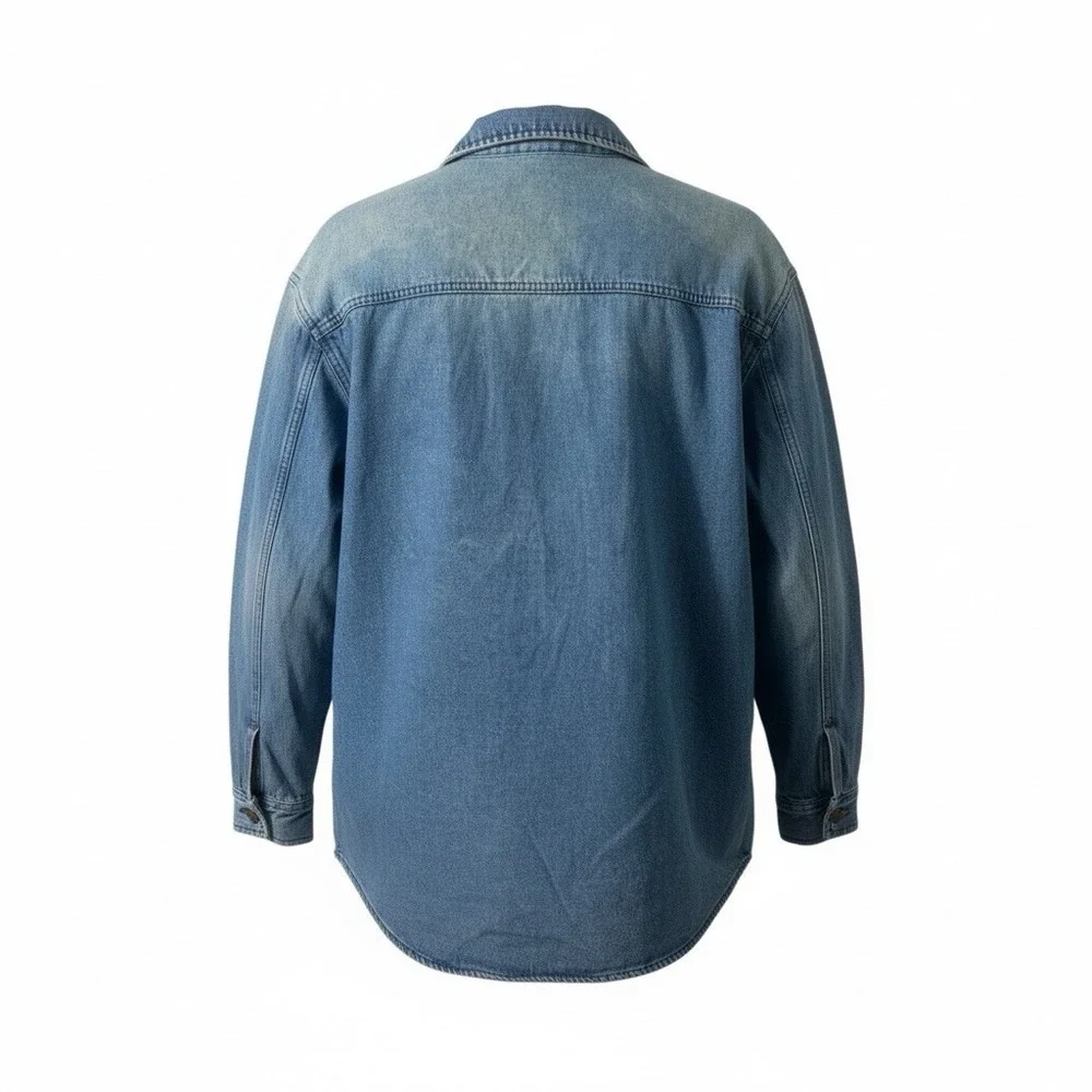 C. E. Schmidt Workwear Fleece Lined Denim Shirt‎ Shacket Medium Grunge